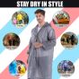 Allextreme EVA Waterproof Rain Coat Hooded Outdoor Water Resistant Portable Suit for Men & Women (2 Pc, Purple & Grey)