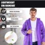 Allextreme EVA Waterproof Rain Coat Hooded Outdoor Water Resistant Portable Suit for Men & Women (2 Pc, Purple & Grey)