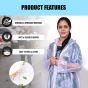 AllExtreme Crystal Women Raincoat with Adjustable Hood Water Resistant Reusable Rainwear for Ladies with Carrying Pouch (XXL)