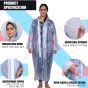 AllExtreme Crystal Women Raincoat with Adjustable Hood Water Resistant Reusable Rainwear for Ladies with Carrying Pouch (XXL)