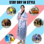 AllExtreme Crystal Women Raincoat with Adjustable Hood Water Resistant Reusable Rainwear for Ladies with Carrying Pouch (XXL)