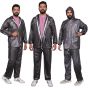 Allextreme Kinder Universal Raincoat Water Resistant Rainsuit with Adjustable Hood Drawstring Hem Set of Top & Bottom with Carrying Pouch (White, XXL)