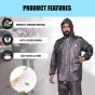 Allextreme Kinder Universal Raincoat Water Resistant Rainsuit with Adjustable Hood Drawstring Hem Set of Top & Bottom with Carrying Pouch (White, XXL)