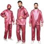 AllExtreme Wood Raincoat Set with Drawstring Hem Adjustable Hood & Pants Rain Gear Wet Weather Protection Rainsuit with Carrying Pouch