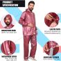 AllExtreme Wood Raincoat Set with Drawstring Hem Adjustable Hood & Pants Rain Gear Wet Weather Protection Rainsuit with Carrying Pouch