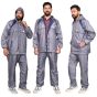 AllExtreme Two-Piece Raincoat with Adjustable Drawstring Hood Two Pockets Men Water Resistant Rain Jacket (XXL, Grey)
