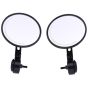 AllExtreme EXRSM01 Convex Rearview Bar End Mirror Round Cafe Racer Universal Fit Adjustable Handlebar Mount Wide Angle Suitable for Bikes Scooters (Black, 1 Set)