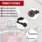 AllExtreme EXRSM01 Convex Rearview Bar End Mirror Round Cafe Racer Universal Fit Adjustable Handlebar Mount Wide Angle Suitable for Bikes Scooters (Black, 1 Set)