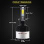 AllExtreme 72 Watt H3 Car LED Headlight 9000LM Super Bright Beam 6500K S2 Led Chips Conversion Kit Car Bulb Driving Headlamp Fog Light for SUVs Trucks Sedans
