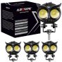 Allextreme EXNPE02 Owl Shape LED Fog Light for Wide Visibility High Brightness Universal Fit for All Bike Models Motorcycle (Pack of 4)