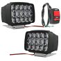 Allextreme EXNPE41 15 LED Fog Light 12V DC Headlamp Bar Wate Resistant for Off-Roading Scooty Motorcycle Car (Pack of 2 with On/Off Switch)