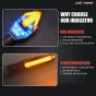 Allextreme LED Dual Color Arrow Shape Turning Indicator Light Universal for All Motorcycle, Bikes, Scooty (Blue & Amber, 6000K, Pack of 2)