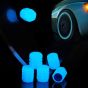 AllExtreme Fluorescent Tyre Valve Caps Illuminated Tire Cap Night Glow Luminous Wheel Covers Ideal for Cars and Bikes (Pack of 8, Blue)