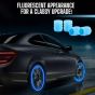 AllExtreme Fluorescent Tyre Valve Caps Illuminated Tire Cap Night Glow Luminous Wheel Covers Ideal for Cars and Bikes (Pack of 8, Blue)