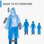Allextreme Poncho Raincoat with Hood Barsaati Water Resistant Rain Protection Rainsuit for Men & Women Rainwear for Outdoor Activities Traveling Camping (Blue, Pack of 1)