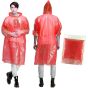 Allextreme Raincoat Poncho with Hood Water Resistant Rainwear Reusable Rain Suit for Outdoor Travel Men Women (Red, Pack of 1)