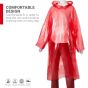 Allextreme Raincoat Poncho with Hood Water Resistant Rainwear Reusable Rain Suit for Outdoor Travel Men Women (Red, Pack of 1)