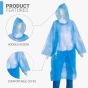 Allextreme Poncho Raincoat with Hood Reusable Water Resistant Barsaati Rainsuit Unisex for Hiking Camping (Random, Pack of 6)