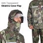 AllExtreme Two-Piece Rain Suit with Transparent Face Shield Detachable Hood Two Pockets Men Water Resistant Rain Jacket with Carry Pouch (M)
