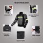 Allextreme BAZOOKA Unisex All weather Adult Motorcycle Riding Jacket with Impact Protection Back & Elbow Guard Reflective Stickers and Abrasion Resistance (2XL, Black & Neon Green)