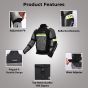 Allextreme BAZOOKA Bike Riding Jacket Back Elbows Shoulders Protection Mesh Fabric Rider Protector with All Season Night Visibility Sticker (L, Black/Neon Green)