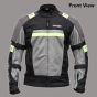 Allextreme BAZOOKA Bike Riding Jacket Back Elbows Shoulders Protection Mesh Fabric Rider Protector with All Season Night Visibility Sticker (L, Black/Neon Green)