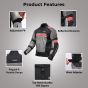 Allextreme BAZOOKA Bike Riding Jacket Back Elbows Shoulders HDEVA Protection Mesh Fabric Motorcycle Rider Gear Protector with All Season Night Visibility Sticker (Black/Red, L)