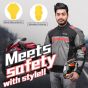 Allextreme BAZOOKA Bike Riding Jacket Back Elbows Shoulders HDEVA Protection Mesh Fabric Motorcycle Rider Gear Protector with All Season Night Visibility Sticker (Black/Red, L)