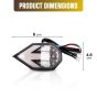 Allextreme Arrow Flush Mount LED Indicators with DRL Turn Signals Front and Rear Bright Warning Lamp Water Resistant for Electric Bike & Motorbike