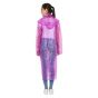 AllExtreme PVC Raincoat Transparent Hooded Water Resistant Rain Jacket with Sleeves for Women Men Camping Rainy Season Travel - Pink