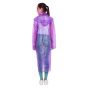 AllExtreme PVC Raincoat Transparent Hooded Water Resistant Rain Jacket with Sleeves for Women Men Camping Rainy Season Travel - Purple