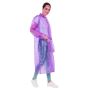 AllExtreme PVC Raincoat Transparent Hooded Water Resistant Rain Jacket with Sleeves for Women Men Camping Rainy Season Travel - Purple