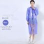 AllExtreme PVC Raincoat Transparent Hooded Water Resistant Rain Jacket with Sleeves for Women Men Camping Rainy Season Travel - Blue