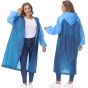 Allextreme EVA Poncho Raincoat Transparent Hooded Water Resistant Rain Jacket with Sleeves for Women Men Camping Rainy Season Travel