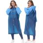 Allextreme EVA Poncho Raincoat Transparent Hooded Water Resistant Rain Jacket with Sleeves for Women Men Camping Rainy Season Travel