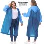 Allextreme EVA Poncho Raincoat Transparent Hooded Water Resistant Rain Jacket with Sleeves for Women Men Camping Rainy Season Travel