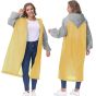 Allextreme EVA Poncho Raincoat Transparent Hooded Water Resistant Rain Jacket with Sleeves for Women Men Camping Rainy Season Travel (MK013-03)
