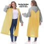 Allextreme EVA Poncho Raincoat Transparent Hooded Water Resistant Rain Jacket with Sleeves for Women Men Camping Rainy Season Travel (MK013-03)