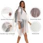 AllExtreme EVA Poncho Raincoat Transparent Hooded Water Resistant Rain Jacket with Sleeves for Women Men (White)