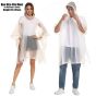 AllExtreme EVA Poncho Raincoat Transparent Hooded Water Resistant Rain Jacket with Sleeves for Women Men (White)