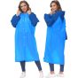 Allextreme EVA Poncho Raincoat Transparent Hooded Water Resistant Rain Jacket with Sleeves for Women Men Camping Rainy Season Travel (MK013-01)