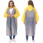 Allextreme EVA Poncho Raincoat Transparent Hooded Water Resistant Rain Jacket with Sleeves for Women Men Camping Rainy Season Travel (MK013-04)