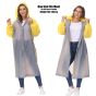 Allextreme EVA Poncho Raincoat Transparent Hooded Water Resistant Rain Jacket with Sleeves for Women Men Camping Rainy Season Travel (MK013-04)