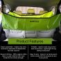 AllExtreme Car Cradle Hammock for 0 to 3 Year Baby Portable Travel Cloth Jhula with Adjustable Belt Hangers and Carry Bag (Neon Green)