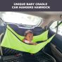 AllExtreme Car Cradle Hammock for 0 to 3 Year Baby Portable Travel Cloth Jhula with Adjustable Belt Hangers and Carry Bag (Neon Green)
