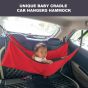 AllExtreme Car Cradle Hammock for 0 to 3 Year Baby Portable Travel Cloth Jhula with Adjustable Belt Hangers and Carry Bag (Red)