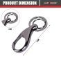 Allextreme ZB-8792 Belt Hook Locking Keychain Heavy Duty Keyring with 2 rings for Car Bike (Pack of 1, Black)