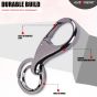 Allextreme ZB-8792 Belt Hook Locking Keychain Heavy Duty Keyring with 2 rings for Car Bike (Pack of 1, Black)