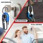 Allextreme 3755A-1 Belt Hook Locking Keychain Stainless Steel Heavy Duty Keyring with 2 rings for Car Bike (Pack of 1, Blue)