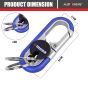 Allextreme 3746A-N Oval Design Belt Hook Locking Stainless Steel Keychain Heavy Duty Keyring with 2 rings for Car Bike (Pack of 1, Blue)